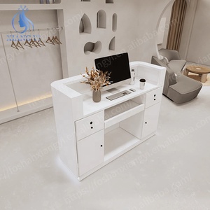 Nhà Máy Tùy Chỉnh Chất Lượng Cao Với Ánh Sáng LED <span class=keywords><strong>Spa</strong></span> Vẻ Đẹp Tóc Salon Bàn Tiếp Tân - Product Image 5