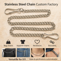 Cadenas de Acero Inoxidable Personalizadas de Fábrica para Bolsillos de Pantalones, Productos de Acero Titanio para Bolsos y Ropa, Servicio Personalizado con Recubrimiento PVD
