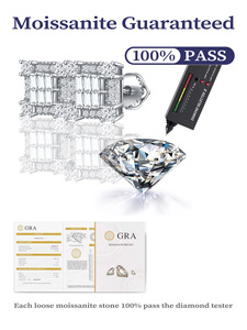 Boucles <span class=keywords><strong>d</strong></span>'oreilles tendance en argent sterling 925 avec moissanite, diamants VVS <span class=keywords><strong>D</strong></span> étincelants, clous carrés en grappe brillante - Product Image 4