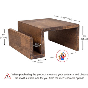 Étagère latérale en bois pour canapé, boîte de rangement à 2 niveaux pour accoudoir, porte-livres et magazines, plateau multifonctionnel pour salon - Product Image 2