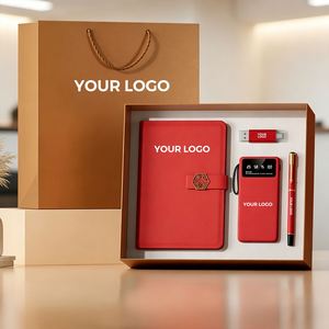 Wholesale Promotional Luxury Business Gift <b>Set</b> Customizable Stainless Steel <b>Notebook</b> 10000mAh Power Bank USB (Gift Box - Product Image 1