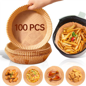 Air Fryer Parchment Paper Round Tray 100 Pcs Oil Absorbing Baking Mat For Cooking Frying Grilling Food Prep - Product Image 1