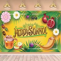 Bannière de toile de fond Happy Sukkot toute taille/conception décorations de photographie de vacances juives fête d'anniversaire de mariage avec