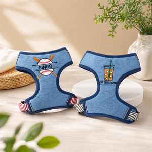 <span class=keywords><strong>Harnais</strong></span> pour <span class=keywords><strong>chien</strong></span> en denim personnalisé, réglable, doux, <span class=keywords><strong>avec</strong></span> motif de baseball brodé, <span class=keywords><strong>harnais</strong></span> pour <span class=keywords><strong>chien</strong></span> personnalisé, ajustement confortable - Product Image 4