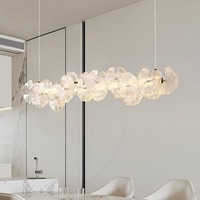 Lustre suspendu moderne design pour salle à manger, îlot, hall d'entrée, anneau floral en verre finition satinée dorée