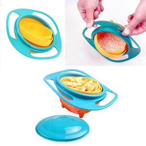 Nouveau Porudtcs bébé bols ensemble d'alimentation personnalisé rond unspillable <span class=keywords><strong>Anti</strong></span> déversement gyroscope bébé bol 360 rotatif bébé bol sans BPA - Product Image 4