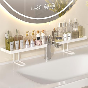 Support de rangement vertical pour robinet de lavabo, support de rangement pliable pour miroir de salle de bain, organisateur de cosmétiques pour salle de bain - Product Image 3