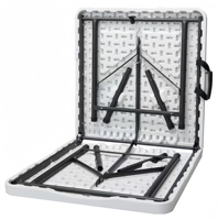 Table pliante en plastique à prix avantageux, 6 pieds, avec plateau stable en HDPE et pieds de table robustes, table pliante de 6 pieds