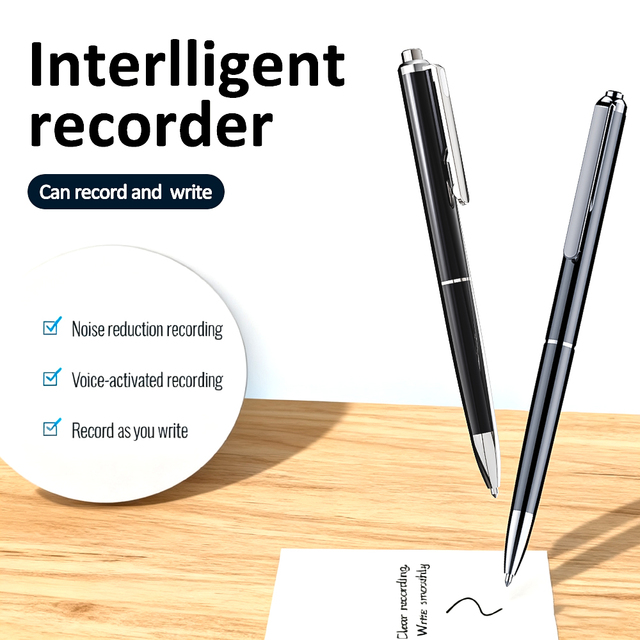 V10 Portable 15-18h Voice Recording Pen 32GB 64GB Smart Noise-Canceling Study/Lecture/Business Activated USB Recorder