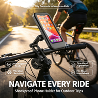 Support de téléphone universel pliable et étanche en ABS avec rotation à 360° pour guidons de moto/vélo - Support anti-vibration