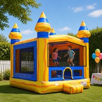 Château gonflable commercial en PVC pour le sport, facile à installer, thème tropical, pour enfants, idéal pour la location événementielle