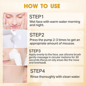 Mousse nettoyante pour le <span class=keywords><strong>visage</strong></span> en marque propre, nettoyage en profondeur, aide à équilibrer l'huile et l'eau de la peau, éclaircit les taches, curcuma, acide kojique - Product Image 5