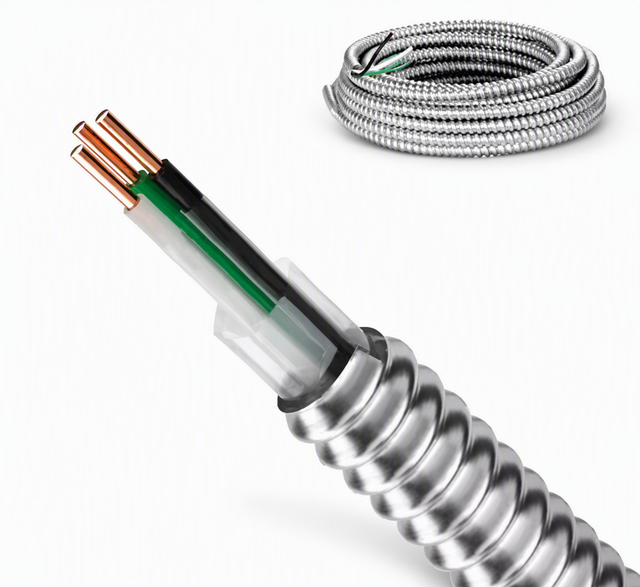 Wholesale 600V Cable Metal Clad AC90 12/2 75M Armoured BX Wire with PVC Insulation and Aluminum Armor 14/2 12/2 Sizes Available