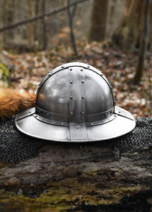 14th Century <b>Banded</b> Kettle <b>Hat</b> Handmade Steel Helmet with Genuine Leather Liner Medieval Armour Historical Style Decorative Head - Product Image 6