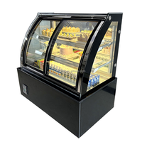 Vitrine à gâteaux en verre trempé incurvé avec porte à ouverture frontale, refroidisseur à air, réfrigérateur pour gâteaux, vitrine de présentation de gâteaux