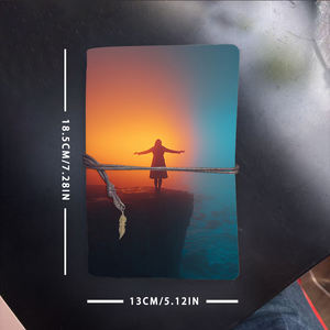 Cuaderno de oficina A6 hecho a mano en Metal estético Vintage hoja suelta 160 páginas Tether colgante de Metal con <span class=keywords><strong>mujer</strong></span> acantilado puesta de sol Ope - Product Image 6