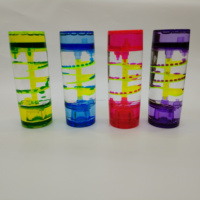 Minuteur à bulles liquides sensorielles en acrylique en spirale, avec contenu personnalisé, pour la relaxation, décoration de bureau pour l'école, la salle de classe et la maison