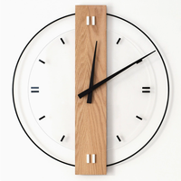 Jam Dinding Sederhana, Gaya Nordik Modern, Kayu Solid, Bentuk Persegi, Operasi Senyap, Sempurna untuk Dekorasi Kamar Tidur dan Gaya Pribadi.