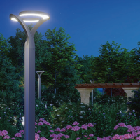 Lampe de jardin extérieure, lampadaire de cour, 50W AC85-265V 130LM/W, lumière élégante moderne, 6000K, PC aluminium, IP65 IK08, 530X600X510MM