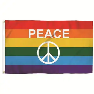 Factory direct sales and flat striped flag Polyester fabric rainbow flag Universal display flag for festivals