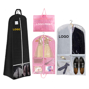 Bolsas de traje de baile reutilizables no tejidas con logotipo personalizado Zapatos de vestir de baile Abaya almacenamiento cubierta antipolvo bolsas de ropa con bolsillo - Product Image 1