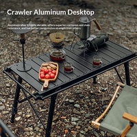 Rechteckiger Tragbarer Outdoor-Klapptisch mit Eierkarton-Platte aus Aluminium, Höhenverstellbarer Taktischer Grill- und Campingtisch