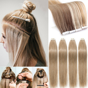 Extensiones de Cabello Humano Virgen Rubio con Cinta Adhesiva, Ondulado y Liso - Product Image 2