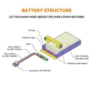 502035 502040 502530 503030 503035 lityum iyon polimer pil 3.7v 300mAh 400mAh 450mAh 500mAh şarj edilebilir Lipo pil - Product Image 5