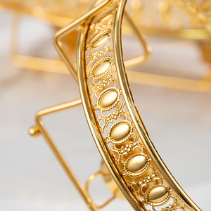 Lujo de alta calidad de vidrio de acero inoxidable Catering Golden Buffet ChafingDish Restaurante Fiesta Calentador de alimentos Platos de frotamiento colgantes - Product Image 5