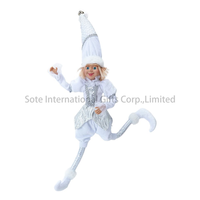 SOTE vente chaude elfe de noël 60CM/24 pouces argent étincelant fille garçon poupées suspendus ornements d'arbre de noël
