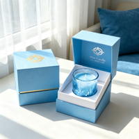 Boîte cadeau magnétique pour bougie Whisper rouge bordeaux, emblème doré estampé à chaud, plateau en mousse personnalisé pour bougie aromatique, emballage de fêtes