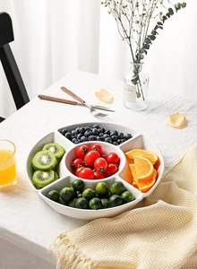 Dip Serving Set Porcelain Divided Serving Platter Relish <strong>Tray</strong> Perfect for Chips and Dip and Veggiesa and <strong>Candy</strong> and Snacks - Product Image 4