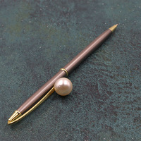 Bolígrafo de metal personalizado para mujer, bolígrafo con logotipo promocional de gel decorativo de perlas para marketing de negocios de oficina