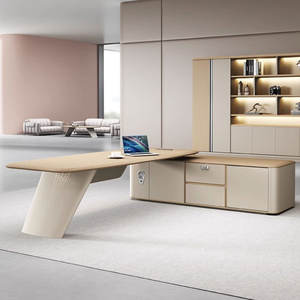 Juego de Muebles de Oficina de Diseño Moderno y Lujo Liyu, Escritorio Ejecutivo de Madera Maciza, Mesa y Silla para Jefe con Archivador - Product Image 4