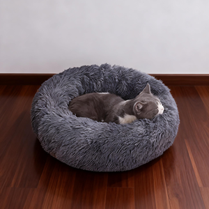Cama Redonda de Felpa Suave y Lujosa para Mascotas, Color Rosa, Gris y Blanco, para Perros y Gatos, Venta al Por Mayor - Product Image 2