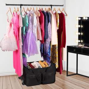 Free Sample Personalized Collapsible Large Rolling Duffel <b>Bag</b> with <b>Garment</b> Rack <b>Travel</b> Rolling Dance Costumes <b>Bag</b> with Rack - Product Image 4