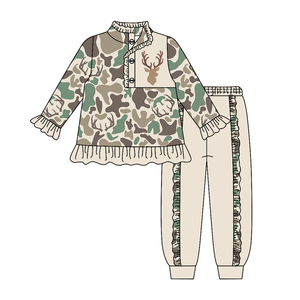 GLP3304 Ensemble personnalisé rose pour petite fille, motif Future Curb Hitter, tenues d'automne pour filles, vêtements pour enfants en gros, ensemble festonné - Product Image 4