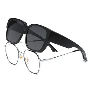 Montatura per occhiali da sole polarizzata di grandi dimensioni adatta a qualsiasi montatura a specchio copertura per occhiali miopia per la guida di occhiali da pesca