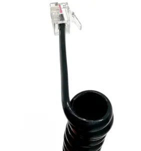 5M 4P4C 28AWG 4 Conductor Negro Teléfono en espiral Teléfono Auricular <span class=keywords><strong>Cable</strong></span> <span class=keywords><strong>rizado</strong></span> - Product Image 6
