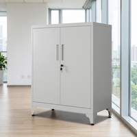 Armoire de rangement multifonctionnelle en acier pour bureau à domicile et usage commercial avec 2 portes verrouillables Gris mat