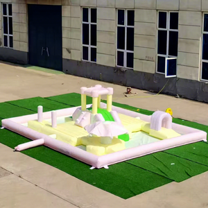 <span class=keywords><strong>Piscine</strong></span> gonflable colorée pour l'intérieur et l'extérieur avec toboggan, parcours d'obstacles, toboggan aquatique, maison de jeu pour enfants, aire de jeux - Product Image 5