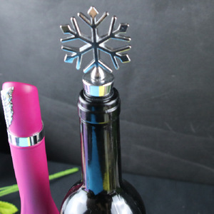 CXS Snowflake <b>Wine</b> <b>Stopper</b> Silver Zinc Alloy Leak Proof Bottle Seal For <b>Wine</b> Preservation - Product Image 3