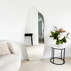 <span class=keywords><strong>Miroir</strong></span> mural ondulé moderne sans cadre pour salle de bain, verre pour décoration, design mural irrégulier - Product Image 2