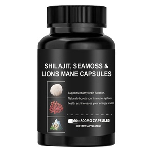 แคปซูลสาหร่ายทะเลสำหรับผู้ใหญ่ ชนิด Lion Mane Shilajit และ Sea Moss บรรจุ 60 เม็ด ช่วยเสริมสร้างภูมิคุ้มกันและบำรุงสุขภาพสมอง - Product Image 1