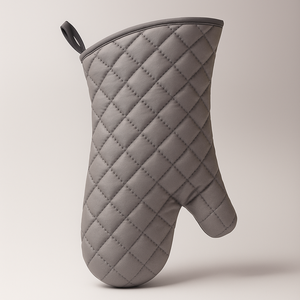 Premium Heavy-Duty <strong>Silver</strong> Non-Slip BBQ Oven Mitt - Top Quality Heat Resistant Cooking <strong>Gloves</strong> - Product Image 1