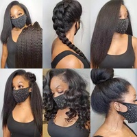 Perruque Yaki Lisse 360 Lace Frontale HD, Perruques Cheveux Humains Lisses Crépus, Longs Cheveux Brésiliens Crépus Bouclés Afro Transparents