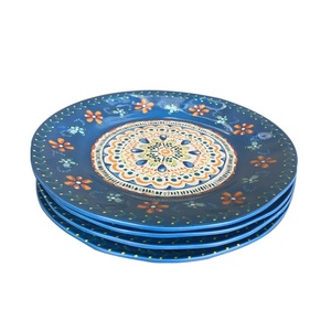 Qualité supérieure couleur <span class=keywords><strong>bleue</strong></span> avec <span class=keywords><strong>fleur</strong></span> pleine impression 100% plaque de mélamine pour le dîner - Product Image 1