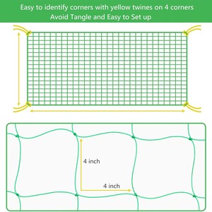 Filet de treillis en nylon Chengye 100M vert pour jardin, support pour fruits et légumes, entraînement des plantes et prévention de l'agglutination - Product Image 2