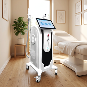 Machine professionnelle de réduction des poils au laser diode vertical 808 nm avec système de refroidissement par glace et écran tactile pour salon de beauté - Product Image 1