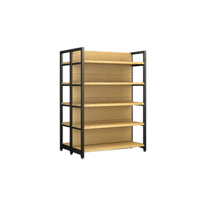 Étagères à livres en bois et en acier personnalisées pour les rayons des épiceries et des supermarchés - Product Image 3